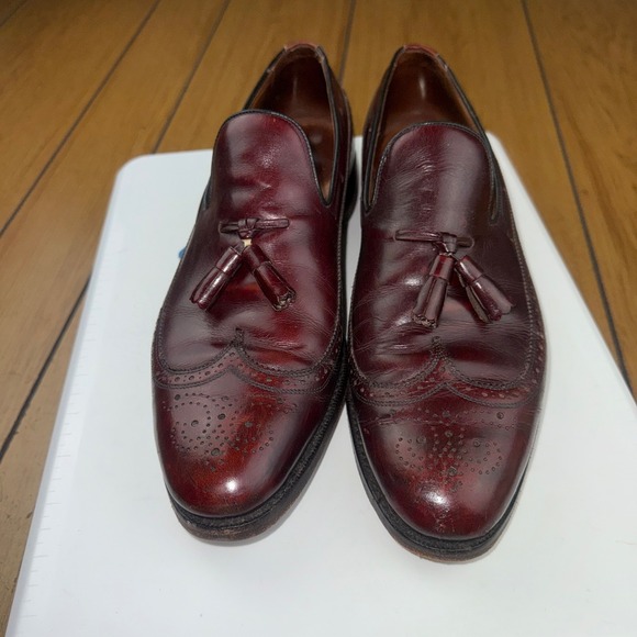 Allen Edmonds Berwick Burgundy Leather Wingtip Tassel Loafers Mens 11 A‎ 8873 main image 11
